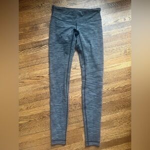 Lululemon Wunder Under Luon Mid rise 28 in Size 4 Heathered Gray Leggings